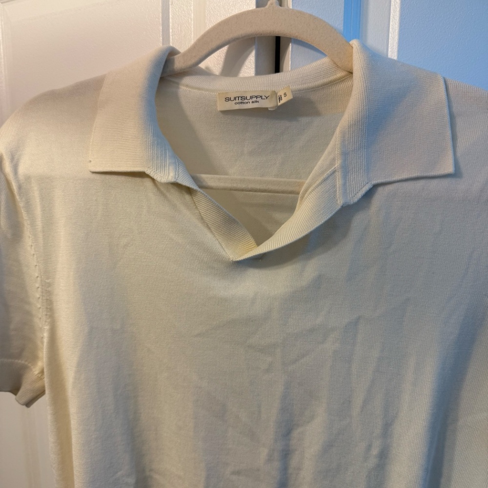 Suitsupply Off-White Buttonless Polo S: S - Picture 8 of 11